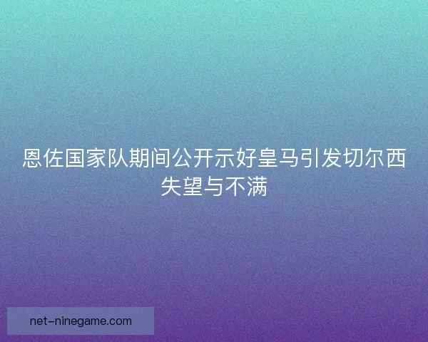 恩佐国家队期间公开示好皇马引发切尔西失望与不满