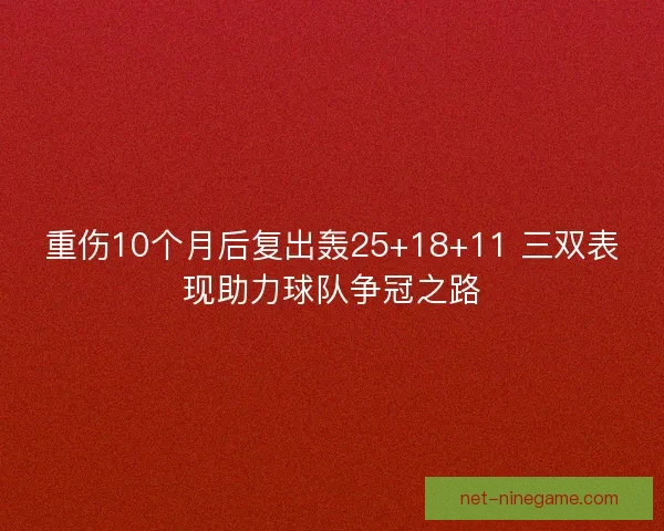 重伤10个月后复出轰25+18+11 三双表现助力球队争冠之路